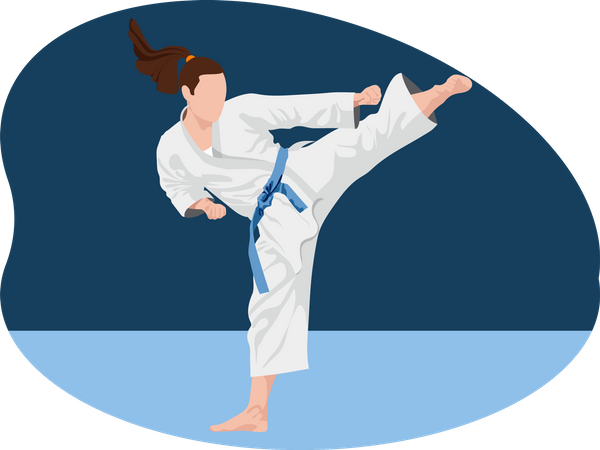 Female Karate Player  Illustration