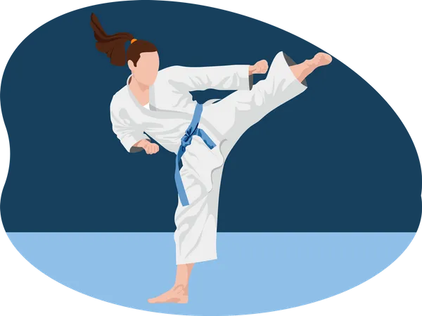 Female Karate Player  Illustration