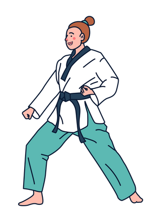 Female Karate Player  Illustration