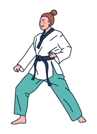 Female Karate Player  Illustration