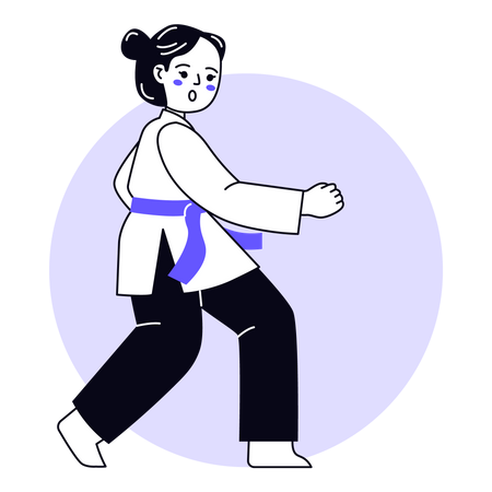 Female Karate Player  Illustration