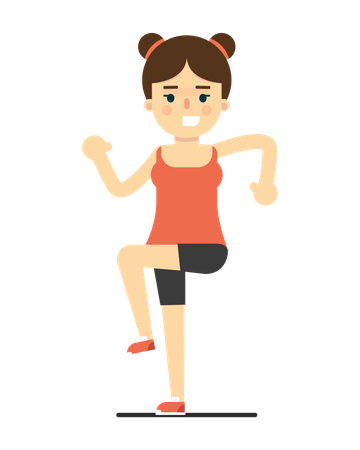 Female Kid Doing Leg Exercise  Illustration