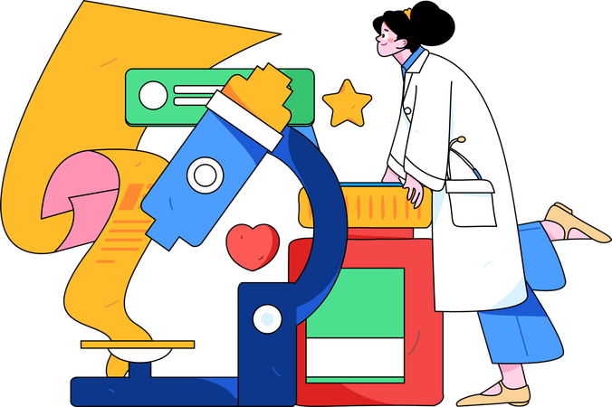 Female Lab researcher  Illustration