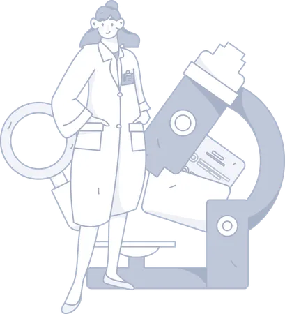 Female medical researcher  Illustration