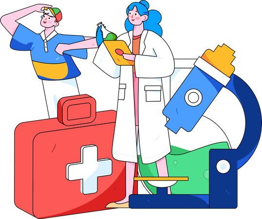 Female medical researcher  Illustration