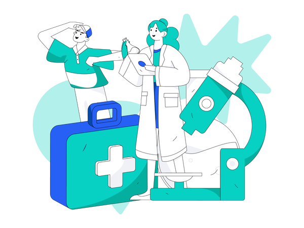 Female medical researcher  Illustration