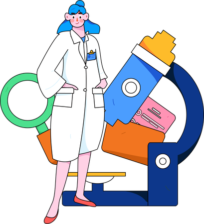 Female medical researcher  Illustration