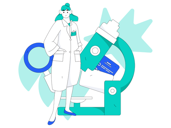 Female medical researcher  Illustration