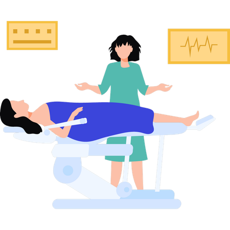 Female nurse checking patient  Illustration