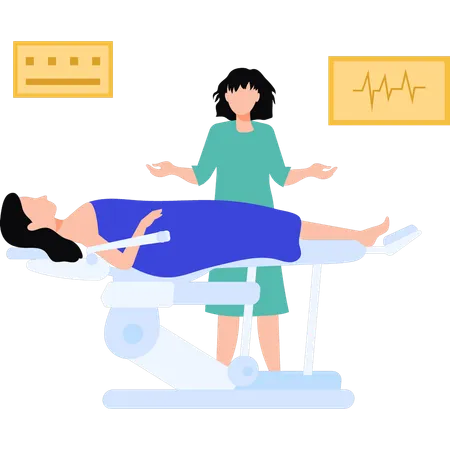 Female nurse checking patient  Illustration