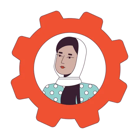 Female office worker in hijab  Illustration