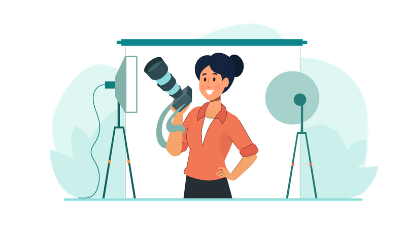 Female photographer  Illustration