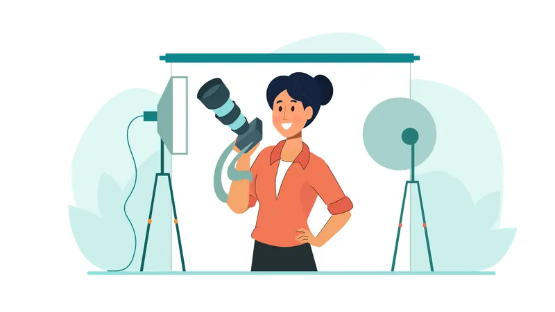 Female photographer  Illustration