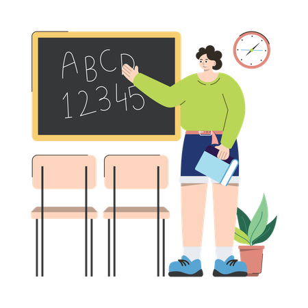 Female School Teacher  Illustration