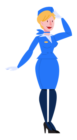 Female stewardess in the uniform  イラスト