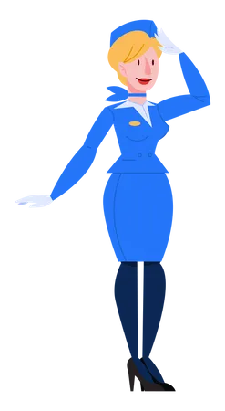 Female stewardess in the uniform  イラスト