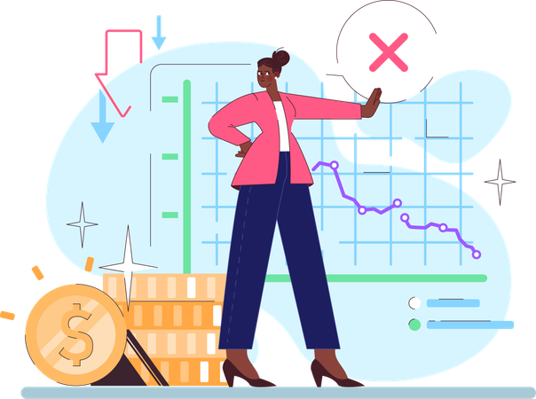 Female Stock market investor  Illustration