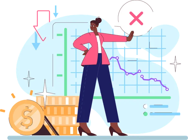 Female Stock market investor  Illustration