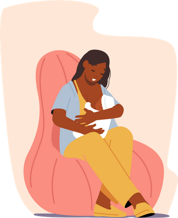 Femme allaitant bébé  Illustration