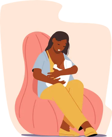 Femme allaitant bébé  Illustration