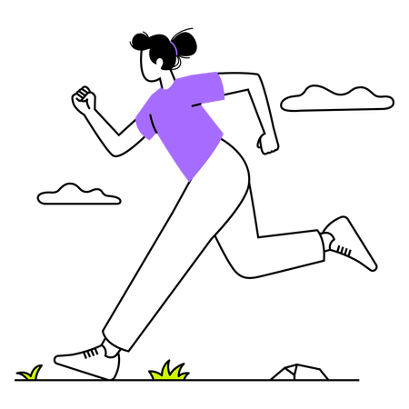 Une femme aime faire du jogging  Illustration