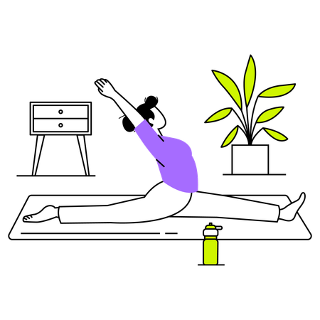 Femme apprenant Surya Namaskar  Illustration