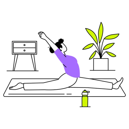 Femme apprenant Surya Namaskar  Illustration