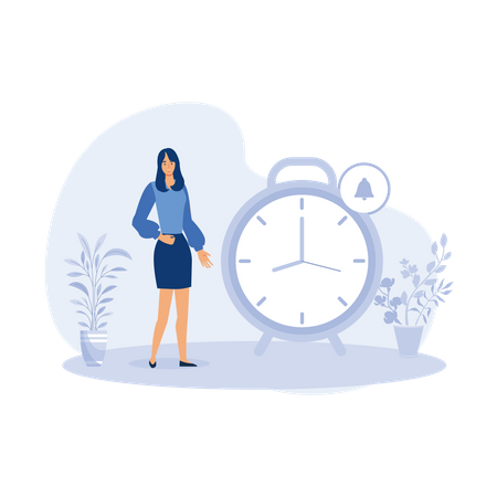 Femme d'affaires faisant l'horaire de travail  Illustration