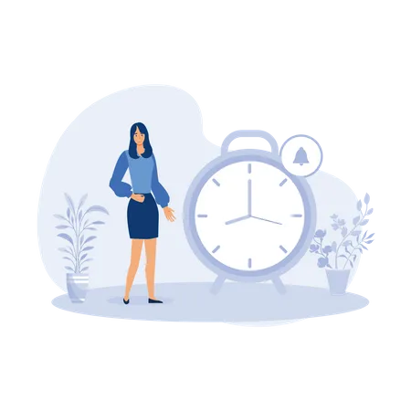 Femme d'affaires faisant l'horaire de travail  Illustration