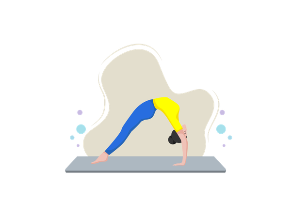 Femme faisant dhanurasana asan  Illustration