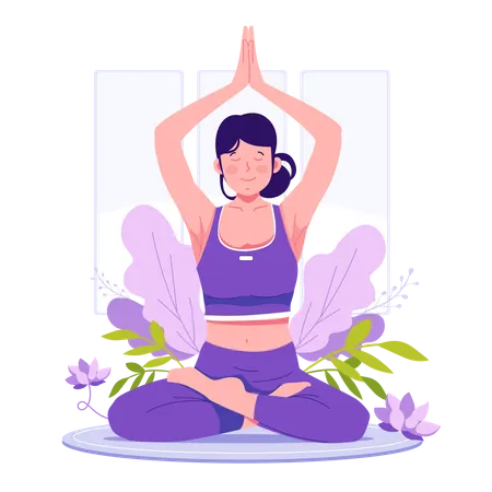 Femme faisant du yoga  Illustration