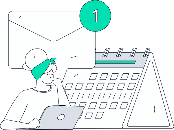 Femme effectuant la coordination des horaires  Illustration