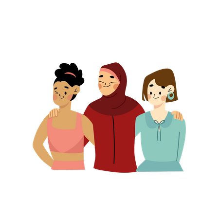 Femmes, main, épaule  Illustration