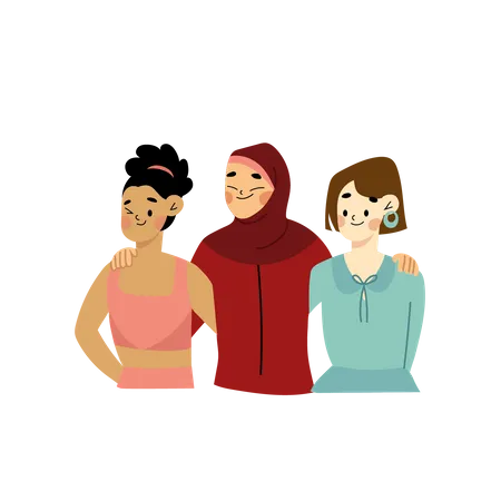 Femmes, main, épaule  Illustration