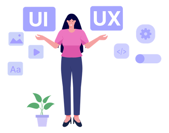 Conceptrice UX Web UI féminine  Illustration