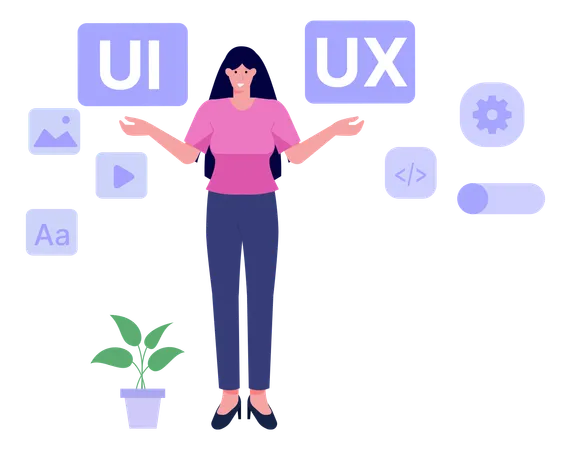 Conceptrice UX Web UI féminine  Illustration