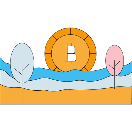 Ferme minière de bitcoins  Illustration