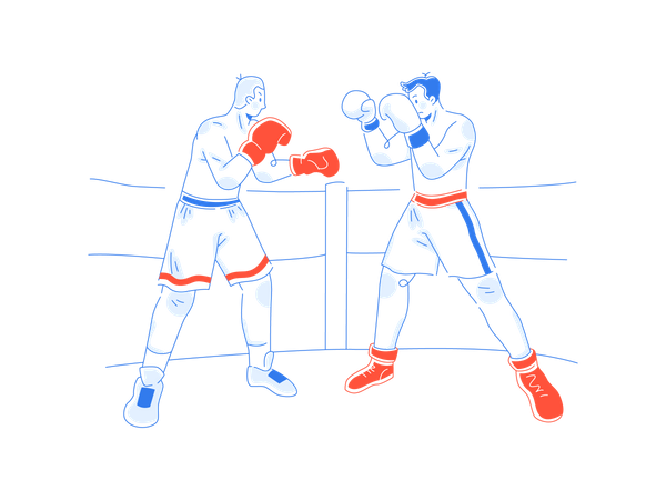 Fighters doing boxing  Illustration