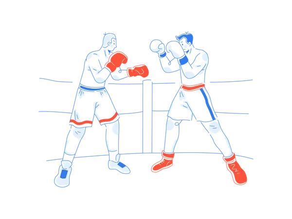 Fighters doing boxing  Illustration