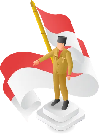 Fighters for the proclamation of Indonesia's independence  Illustration