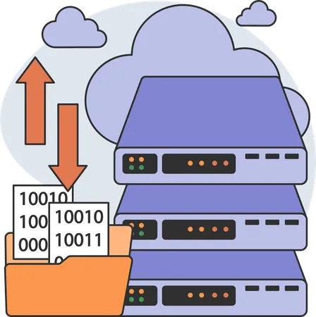 Files upload and download from server  Illustration