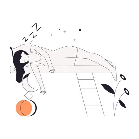 Fille dormant dans un sommeil profond  Illustration