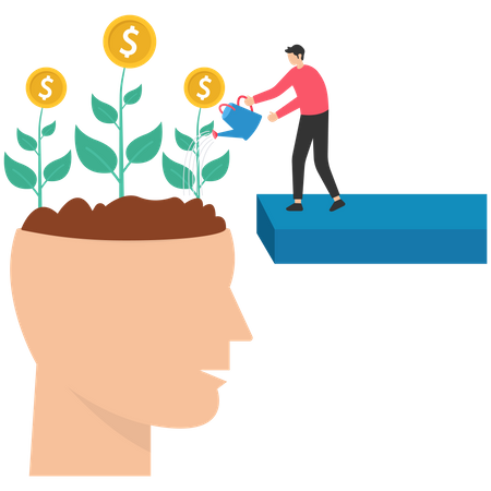 Financial mindset for investor to growing profit  Illustration