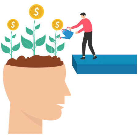 Financial mindset for investor to growing profit  Illustration