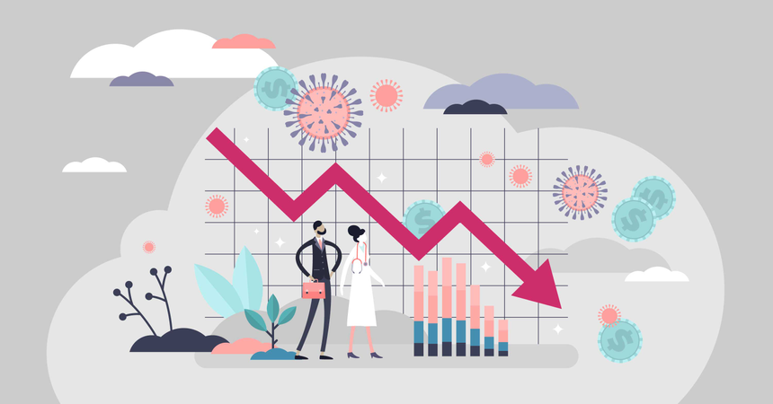 Financial stock recession  Illustration