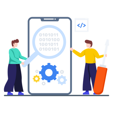 Finding and Managing Binary code  일러스트레이션