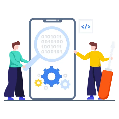 Finding and Managing Binary code  일러스트레이션