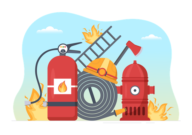 Fire Equipment  Illustration