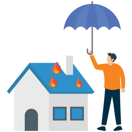 Fire house Insurance  Illustration