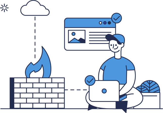 Firewall security  イラスト